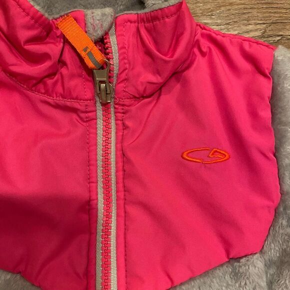 Champion Furry Fleece Gray Bright Pink Jacket Size 12 Month - Picture 3 of 7